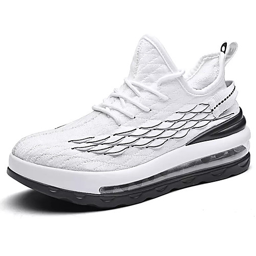 

Men's Spring & Summer Sporty Athletic Trainers / Athletic Shoes Running Shoes Elastic Fabric / Tissage Volant Non-slipping White / Black / Khaki