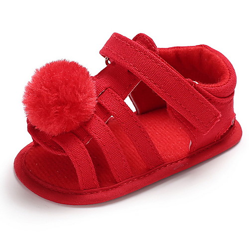 

Girls' Comfort Canvas Sandals Infants(0-9m) White / Red / Pink Summer