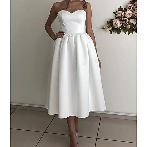 

A-Line Elegant Vintage Homecoming Cocktail Party Dress Sweetheart Neckline Sleeveless Ankle Length Satin with Pleats 2021