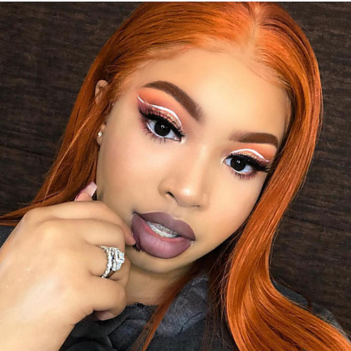 

Synthetic Lace Front Wig Straight Tara Middle Part Lace Front Wig Long Orange Synthetic Hair 22-26 inch Women's Heat Resistant Women Hot Sale Red / Glueless