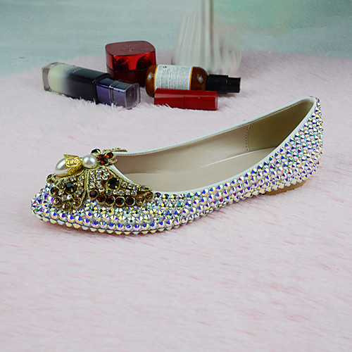 

Women's Flats 2020 Fall & Winter Block Heel Pointed Toe Wedding Party & Evening PU Rainbow