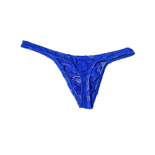 

Men's Lace G-string Underwear - Normal Low Waist Blue Purple Red One-Size