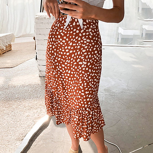 

Women's Swing Skirts - Geometric Orange S M L