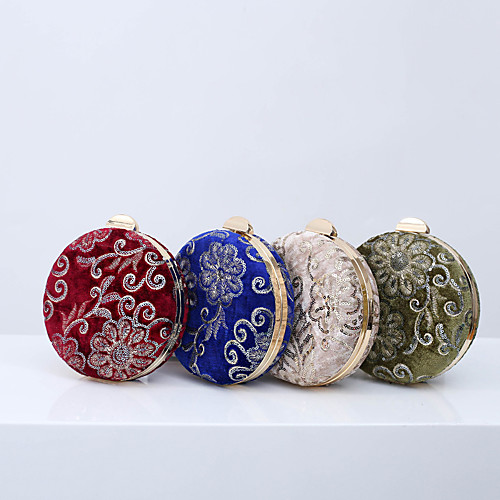 

Women's Sequin / Embroidery Polyester / Alloy Evening Bag Embroidery Blue / Almond / Dark Red
