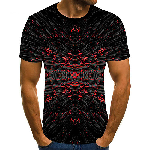 

Men's 3D T-shirt Basic Daily Round Neck Black / Short Sleeve