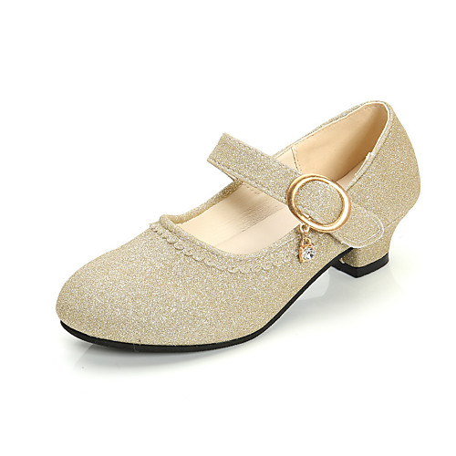 

Girls' Comfort / Flower Girl Shoes PU Heels Leatherette Loafers Little Kids(4-7ys) / Big Kids(7years ) Sparkling Glitter Pink / Gold / Blue Spring / Fall / Party & Evening / TR