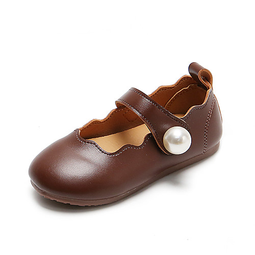 

Girls' Comfort PU Flats Toddler(9m-4ys) / Little Kids(4-7ys) Walking Shoes Pearl White / Black / Brown Spring / Fall