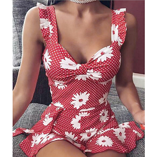 

Women's Strap Dress Short Mini Dress - 3/4 Length Sleeve Print Summer Casual Mumu 2020 Red S M L XL XXL
