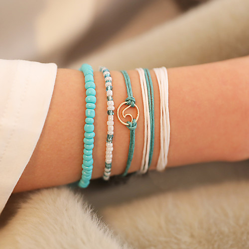 

5pcs Women's Bracelet Classic Wedding Birthday Vintage Theme European Trendy Casual / Sporty Ethnic French Alloy Bracelet Jewelry Blue For Date Festival