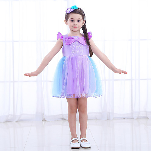 

The Little Mermaid Princess Dress Flower Girl Dress Girls' Movie Cosplay A-Line Slip Purple Dress Children's Day Masquerade Satin / Tulle