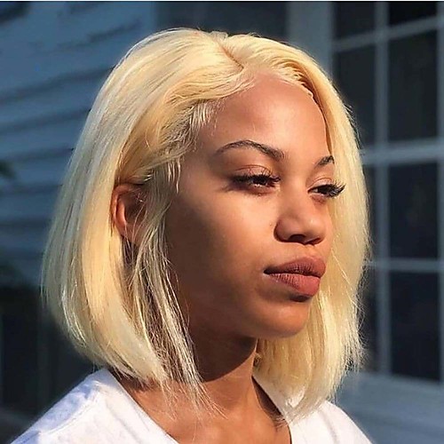 

Synthetic Lace Front Wig Straight Taylor Middle Part Lace Front Wig Blonde Short Blonde Synthetic Hair 14-16 inch Women's Heat Resistant Women Hot Sale Blonde / Glueless