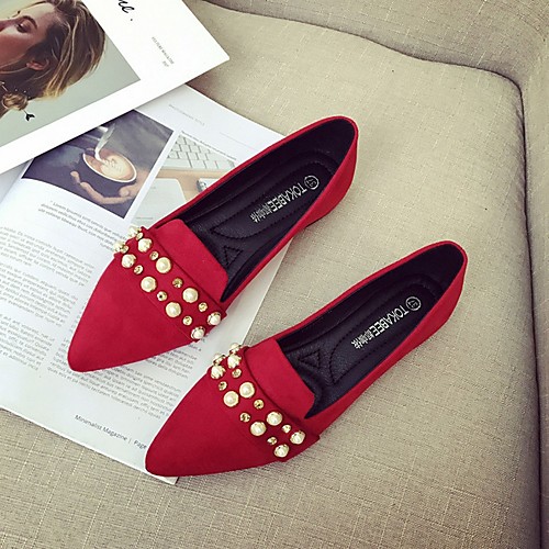 

Women's Wedding Shoes Summer Platform Pointed Toe Wedding Suede Black / Red