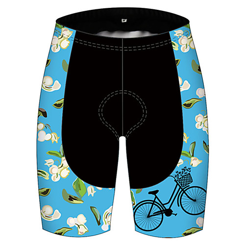 

21Grams Men's Cycling Shorts Bike Bottoms Quick Dry Sports Floral Botanical Black / Blue Mountain Bike MTB Road Bike Cycling Clothing Apparel Bike Wear / Stretchy