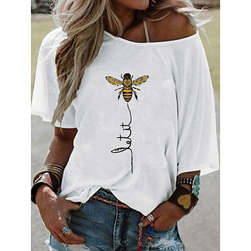 

Women's Animal T-shirt Daily White / Yellow / Blushing Pink / Fuchsia / Khaki / Light Blue