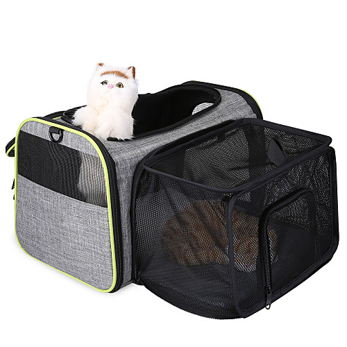 

Dog Cat Pets Carrier Bag & Travel Backpack Travel Carrier Bag Airline Approved Pet Carrier Breathable Washable Travel Color Block Fashion Oxford Cloth Terylene Gray