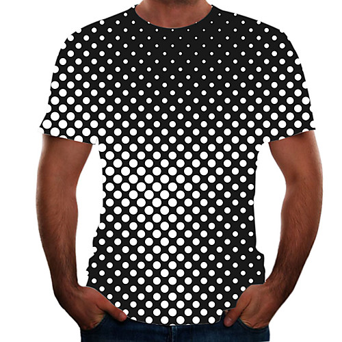 

Men's Plus Size Color Block 3D Print T-shirt Street chic Exaggerated Daily Holiday Round Neck Rainbow / Short Sleeve