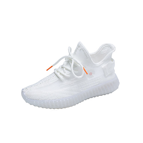

Women's Trainers / Athletic Shoes 2020 Summer / Fall Flat Heel Round Toe Casual Sweet Daily Outdoor Flower Floral Glow in the Dark Tissage Volant Running Shoes / Walking Shoes White / Black / Pink