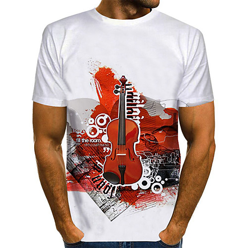 

Men's Plus Size 3D Print T-shirt Basic Daily Round Neck White / Short Sleeve