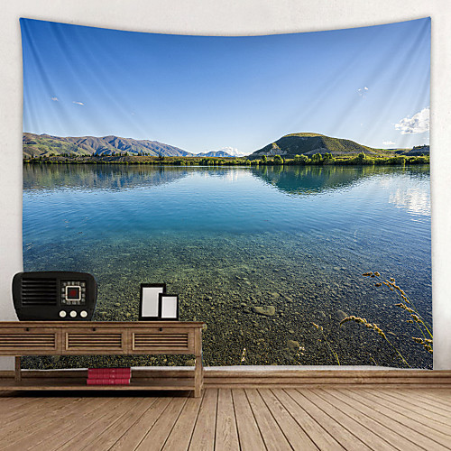 

Reservoir Scenery Digital Printed Tapestry Decor Wall Art Tablecloths Bedspread Picnic Blanket Beach Throw Tapestries Colorful Bedroom Hall Dorm Living Room Hanging