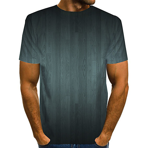 

Men's Plus Size 3D Print T-shirt Basic Daily Round Neck Navy Blue / Short Sleeve