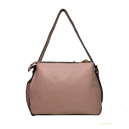 

Women's Zipper Cowhide Crossbody Bag Solid Color Blushing Pink