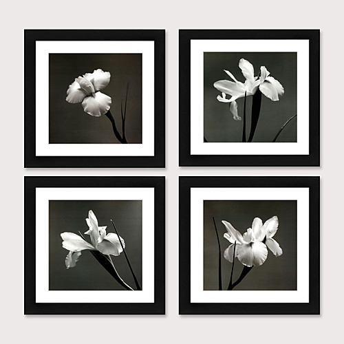 

Framed Art Print Framed Set Modern of Contemporary Contracted Black And White Flower Study Bedroom Dining-Room Ready to Hang