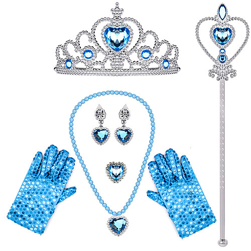 

Cinderella Princess Elsa Princess Cosplay Jewelry Accessories Girls' Movie Cosplay White / Black / Purple 1 Ring Gloves Crown Children's Day Masquerade Plastics / Necklace / Earrings / Wand