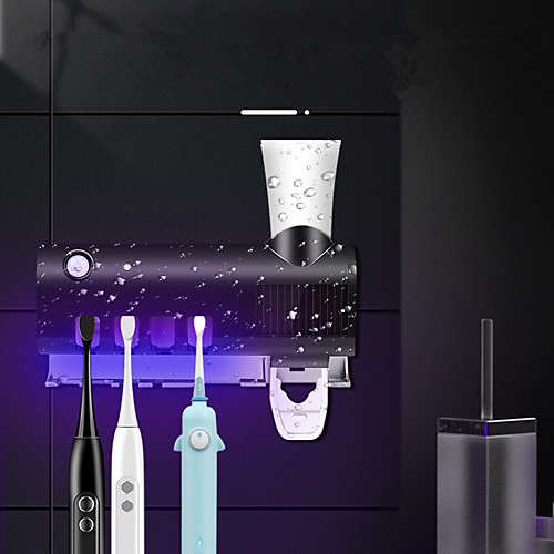 

Multifunction Automatic Toothpaste Dispenser Plastics and Waterproof Squeezer Kit with Toothbrush Holder Wall Mounted