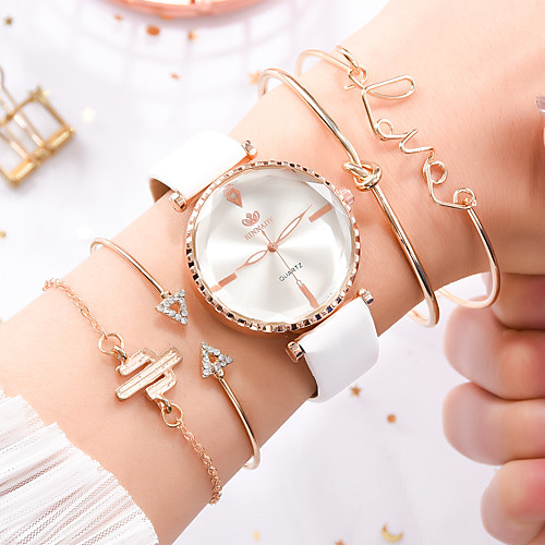 

Ladies Quartz Watches Elegant Fashion Black White Blue PU Leather Chinese Quartz Rose Gold White Black New Design Casual Watch 1 pc Analog One Year Battery Life