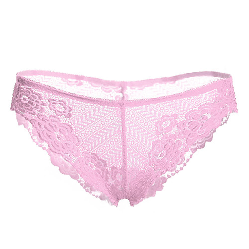 

Women's Lace / Basic Brief - Normal Mid Waist Wine Purple Blushing Pink One-Size