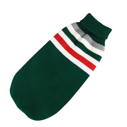 

Dog Sweater Puppy Clothes Striped Casual / Daily Winter Dog Clothes Puppy Clothes Dog Outfits Dark Green Costume Large Dog for Girl and Boy Dog Cotton S M L XL XXL 3XL
