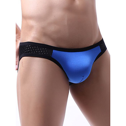 

Men's Basic Briefs Underwear - Normal Low Waist White Black Blue S M L
