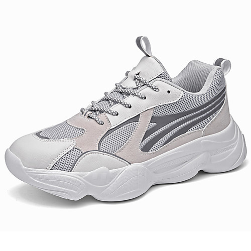 

Men's Summer Sporty Athletic Trainers / Athletic Shoes Running Shoes PU Non-slipping White / Black / Gray