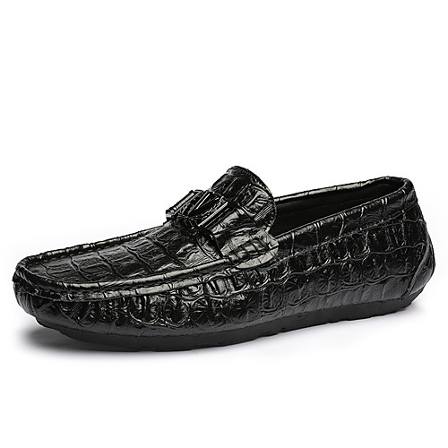

Men's Spring & Summer / Fall & Winter Classic / British Daily Outdoor Loafers & Slip-Ons Walking Shoes Leather / Patent Leather Breathable Wear Proof Black