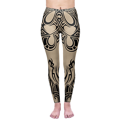 

Women's Yoga Pants 3D Print Gray Elastane Running Fitness Gym Workout Tights Leggings Sport Activewear Quick Dry Tummy Control Butt Lift Moisture Wicking High Elasticity Skinny