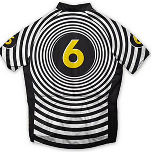

21Grams Men's Short Sleeve Cycling Jersey Polyester Black / White Stripes Bike Jersey Top Mountain Bike MTB Road Bike Cycling UV Resistant Breathable Quick Dry Sports Clothing Apparel / Stretchy