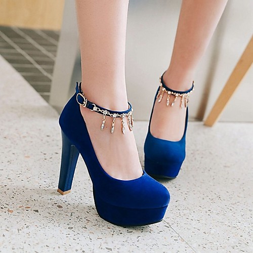 

Women's Heels Summer Stiletto Heel Round Toe Daily Suede Black / Red / Blue