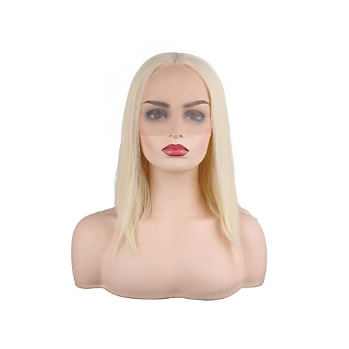 

Synthetic Lace Front Wig Kinky Middle Part Lace Front Wig Blonde Medium Length Synthetic Hair 16 inch Women's Synthetic Best Quality Hot Sale Blonde