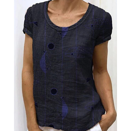 

Women's Solid Colored Loose T-shirt Daily Green / Royal Blue