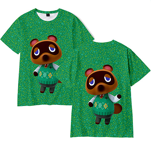 

Inspired by Animal Crossing Cosplay Video Game Cosplay Costumes Cosplay T-shirt Patchwork Short Sleeve T-shirt Costumes