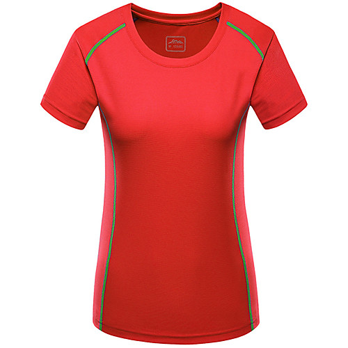 

Women's Hiking Tee shirt Short Sleeve Outdoor Quick Dry Ultraviolet Resistant Stretchy Sweat-wicking Tee / T-shirt Autumn / Fall Spring Nylon Chinlon Climbing Camping / Hiking / Caving Traveling Red