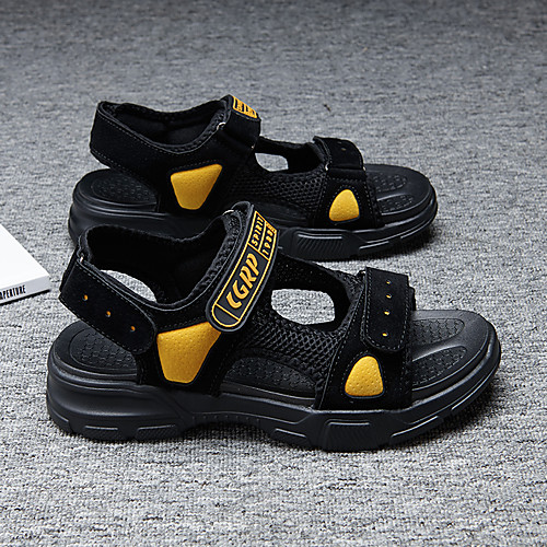 

Men's Summer Casual / Beach Daily Outdoor Sandals Water Shoes / Upstream Shoes Canvas / Mesh Breathable Non-slipping Black / Khaki