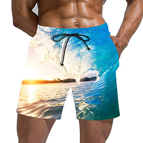 

Men's Sporty Basic Daily Holiday Slim Chinos Shorts Pants - 3D Print Drawstring Summer Blue US32 / UK32 / EU40 / US34 / UK34 / EU42 / US36 / UK36 / EU44