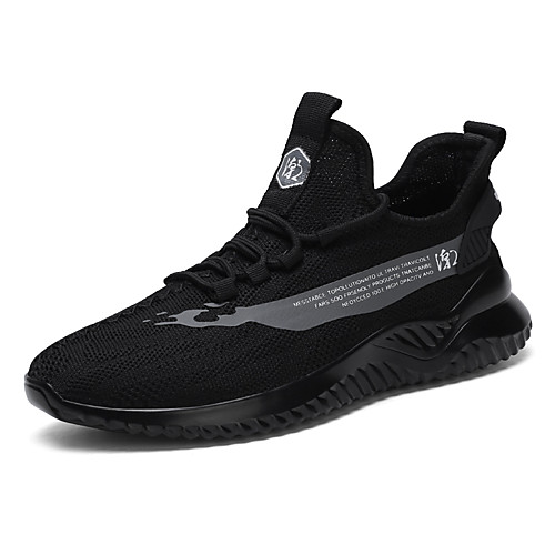 

Men's Summer Sporty / Casual Athletic Outdoor Trainers / Athletic Shoes Running Shoes Tissage Volant Breathable Non-slipping White / Black / Beige Slogan