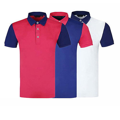 

Men's Golf Tee / T-shirt Polos Shirt Color Block Breathable Fast Dry Soft Autumn / Fall Spring Summer Outdoor / Cotton / Micro-elastic