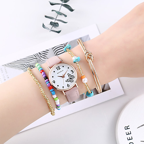 

Women's Quartz Watches Butterfly Fashion Pink PU Leather Chinese Quartz Blushing Pink Chronograph Cute Creative 1 set Analog One Year Battery Life