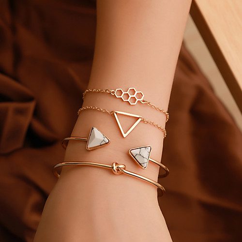 

4pcs Women's Bracelet Classic Wedding Birthday Vintage Theme European Trendy Casual / Sporty Ethnic French Alloy Bracelet Jewelry Gold / Silver For Date Festival