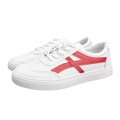 

Women's Sneakers Spring / Summer Flat Heel Round Toe Casual Daily Outdoor PU Black / White / Red / White