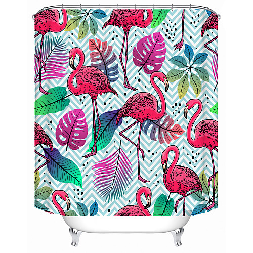 

Red flamingo Shower Curtains & Hooks Modern Polyester New Design