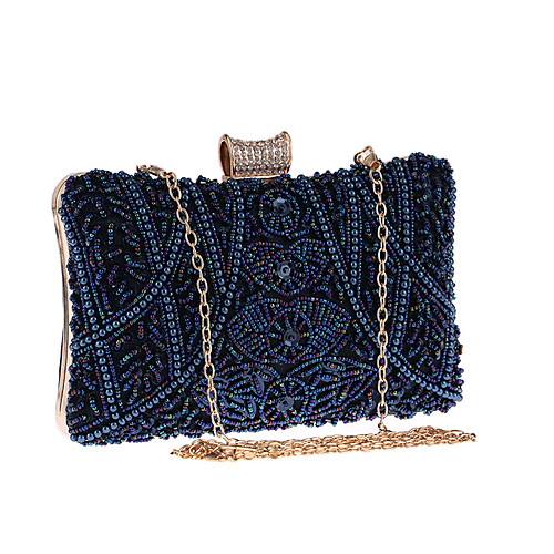 

Women's Chain Polyester Evening Bag Solid Color Almond / Blue / Silver